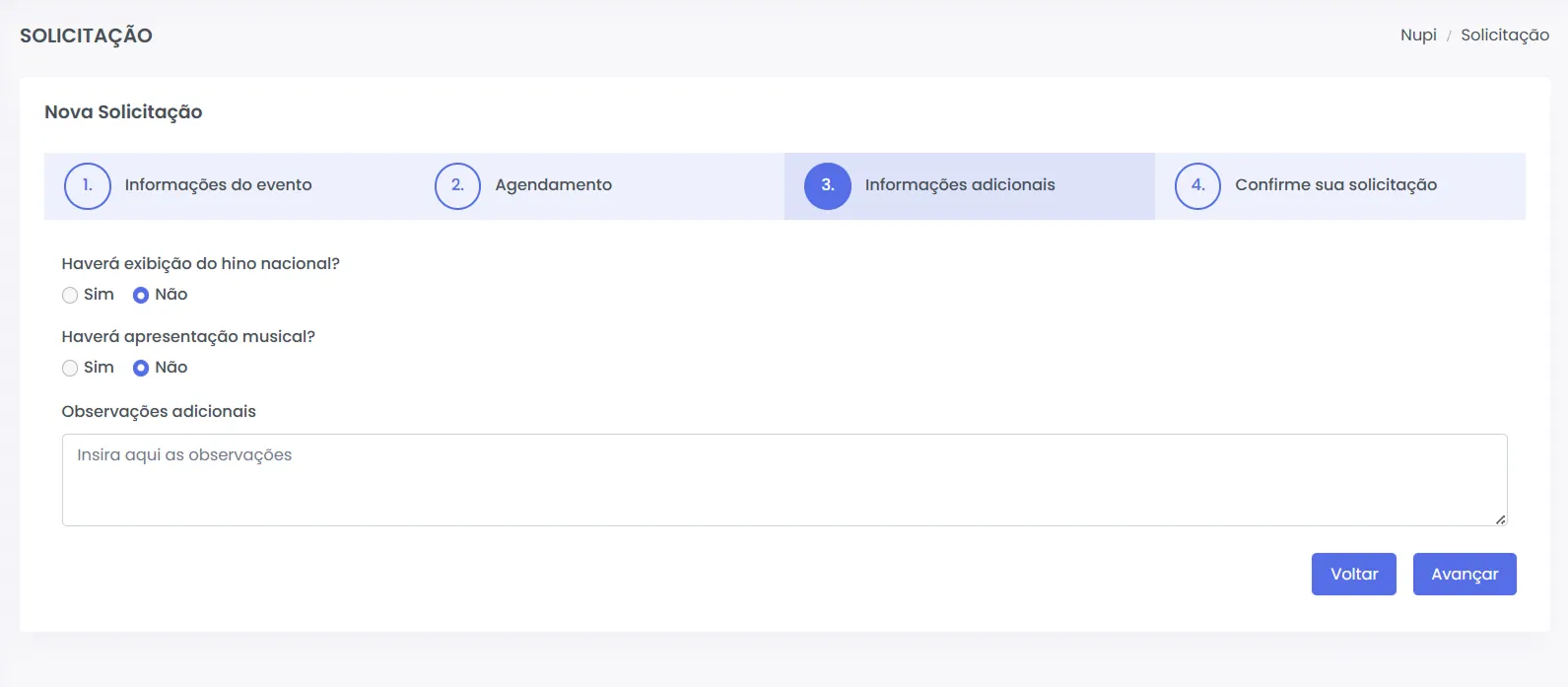 Etapa 3 - Informações Adicionais